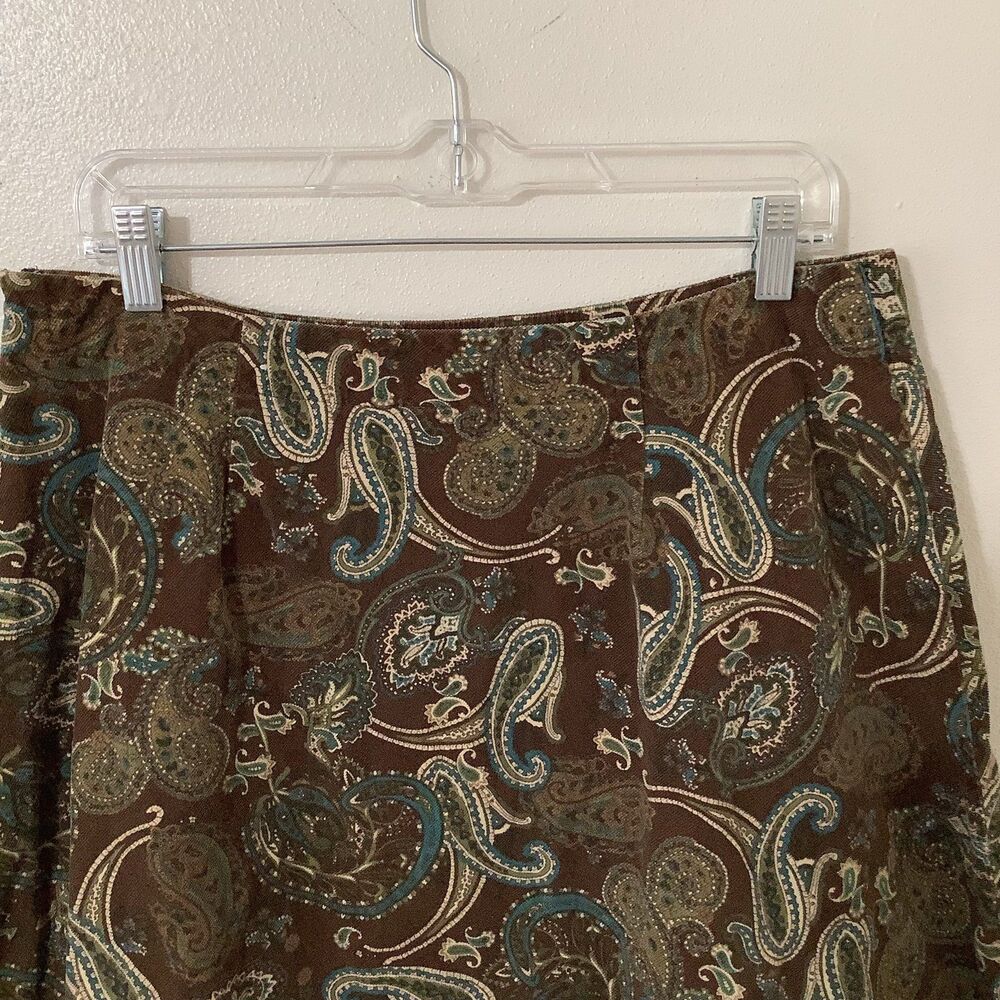 Vintage Y2K Corduroy Western Boho Fairycore Brown Paisley Cotton Fairy Skirt 14 - Picture 6 of 10